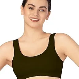 lovable Womens Cotton Blend Non-Padded Seamless Sports Bra for Girls Workout Slip On Wire-Free Full Coverage for Gym & Activewear - LE-240-picture-6
