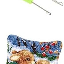 MERISHOPP® 1 Set Rabbits Pillowcase Latch Hook Kits DIY Material Package for Beginners|Crafts | Needlecrafts & Yarn | Rug Making | Latch Hooking-picture-19