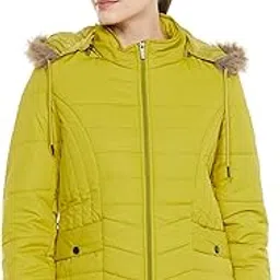 qube by fort collins Women's Polyester Regular Fit Bomber Jacket With Detachable Hood - Stylish & Comfortable Winter Wear-picture-4