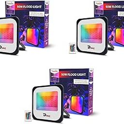 Dreamlux RGB Flood Light Down Chock with Remote Control | Outdoor Lights Waterproof | Ultra Bright | Aluminium Body | 85% Energy Saving,Durability,Energy Efficient (50Watts, RGB, Pack-3)-image-95