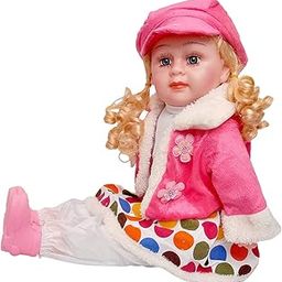 Kids Baby Doll Toy Singing Songs Cute Doll Assorted Dress Design Big Size Doll Pink Best Gift for Kids,Poem Girl Doll Soft Doll Stuffed Toys Cute Baby Doll Toy,Gudiya,Dhingli,Barbie Girl,Princess-image-16