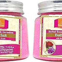 Khadi Pure Herbal Rose & Geranium Bath Salt with Rose Petals, 200 g (Pack of 2)-image-25