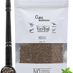 Gau Wellness Ayurvedic Herbal Smoking Mixture Blend 30 gram - 100% Nicotine Free & Tobacco Free With 1 Wooden Black Bowl Pipe | Made With Natural Clove, Tulsi and Other Ayurveda Herbs (Addiction Free)-image-92