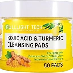 Fulllight Tech Kojic Acid & Turmeric Cleansing Pads –50PCS | Exfoliating Face Pad for Dark Spots, Pigmentation & Glowing Skin | Skin Brightening Toner Pads for Women & Men (Pack of 1)-image-72