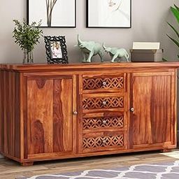 HAVORI FURNITURE Sheesham Wooden Chest of Drawer with 4 Drawer & 2 Door Storage for Living Room Storage - Solid Wood Chest of Drawers Wooden Drawer Cabinet for Bedroom Home (Honey)-image-29