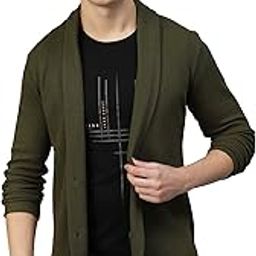 Waffle Knit Shrug for Men | Full Sleeve, Shawl Collar Cardigan for Men | Best for Casual Wear, Fashion Wear Cardigan-image-19