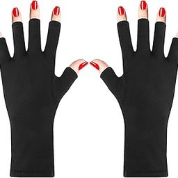 Yolev 1Pairs Gel Manicure Gloves Anti UV Fingerless Gloves, UV Gloves for Gel Nails UV Protection Gloves for Manicures Nail Art-image-88