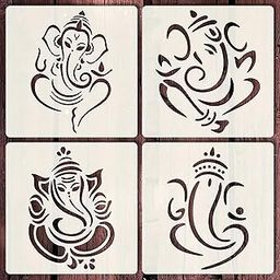Cliths 4pcs Indian Stencil Templates Cultural Belief Stencils for Art and Craft DIY Painting Stencil for Wall, Wood, Fabric, Canvas Rangoli Kolam Mandala Design Templates-picture-15