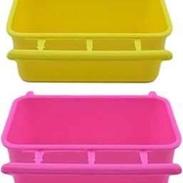 Bird Cage Food Feeder Plastic Bowl For Love Birds, Finches, Cockatiel, Pigeon And Ext.(Feeding Cup, 350Ml, 2 Pieces)-21