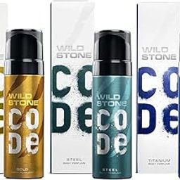 Wild Stone CODE Gold, Titanium and Steel Body Perfume for Men, Pack of 3 (150ml each)|No Gas Deodorant|Long Lasting Body Spray-image-59