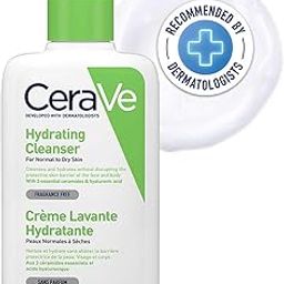CeraVe Hydrating Cleanser For Normal To Dry Skin (236ml) - Non-Foaming Face Wash with Hyaluronic Acid And Ceramides | Non-Comedogenic, Non-Irritating And Fragrance-Free Cleanser-51
