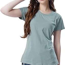 Riza Cotton Lycra Fabric Round Neck Short Sleeves Regular Fit Plain T-Shirt-image-36
