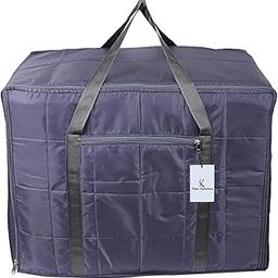 Kuber Industries Rectangular Parachute Jumbo Underbed Moisture Proof Storage Bag with Zipper Closure and Handle (Grey, Standard) - CTKTC06896-6