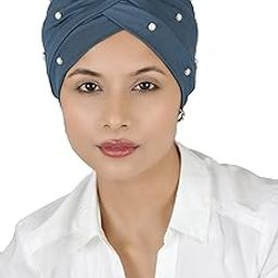 Skin Friendly Bamboo Viscose Woman's Solid Beanies Turban with Mother of Pearls for Cancer Chemo Hair Loss (SS236_Multicolor)-image-44