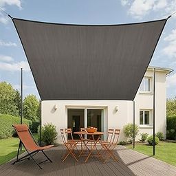 HIPPO 180 GSM Shade Sail with PP Band Sun Shade UV Block for Canopy Cover, Outdoor Patio, Garden, Pergola, Balcony Tent (10FTX16.5FT, Pebble Grey)-image-78