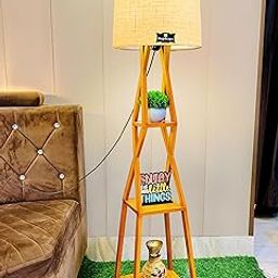Hopdezyo Jute Shade, Wooden Italian Crafter Antique Floor LED Lamp For Living Room & Bedroom Decor Gift-18