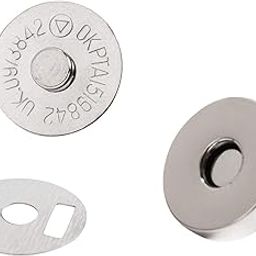 Craft Affair | Magnet Button (18mm, 10Pcs) Clasps, Snaps, Fasteners for Purse, Bags, Clothes and DIY Works (Silver)-14