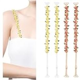 Bra Straps for Women Fancy Embroidered Floral Strap 2 Pairs 1.8cm Width Adjustable Replacement for Off Shoulder Tops Dress Evening 2 PCS-image-16
