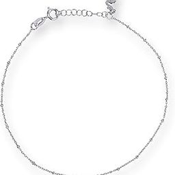 925 Sterling Silver Beaded Heron Bird Charm Single Chain Anklets for Women-image-62