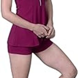 Women Sleeveless Padded Swim Set with Zipper top and Boyshorts for Women & Girls |Swimming Suit for Women-image-17