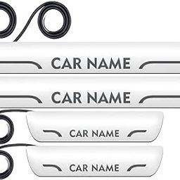 Car Door Foot Step Sill Plate with Mirror Finish LED for XEV 9e 2025 Year Onwards Models of Mahi-ndra Premium Car Decorative Anti-Scratch Reflective Mirror Finish, Blue Light, Set of 4 Pcs-10