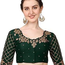 women's embroidery handwork, rough cut work stone work readymade blouse-image-56