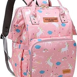 Motherly Elegant Customised Diaper Bag for Mothers for Travel, Maternity Bag for Newborn Baby, Mothers Travelling Bag,Water Resistant Baby Bag, Hospital Bag for Moms with Warranty (Unicorn Pink)-image-7