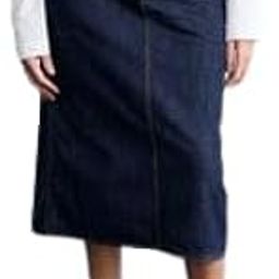 Navy Blue Straight Long Denim Skirt for Women – Buttoned Front & Zip Closure, Trendy & Comfortable-image-36