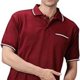 Mens Striped Cotton Collar Tshirts with Pocket Polo Neck Top Tees Slim Fit Trendy Short Sleeve T-Shirts for Boys-image-2