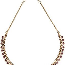 Ruby Gold Plated Ethnic Antique Necklace-image-30