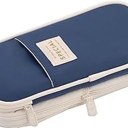 LABUK Polyester Large Capacity Pencil Case Pouch, Cute Aesthetic Big Capacity Zipper Cases Pen Portable Office Stationery Makeup Bag, Desk Organizer For College Adults Women Men (Blue)-21