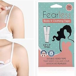 D-fix® 36 Strips Double Sided Tape for Fashion, Clothing and Body Tape | All Day Strength Invisible Dress Tape for women | Gentle to stick on Skin and clothes -Transparent-image-97