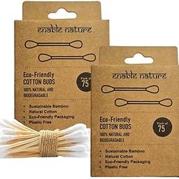 Enable Nature Bamboo Cotton Earbuds | 150 sticks and 300 swabs | Multipurpose Bamboo Cotton Swabs | Pack of 2-15