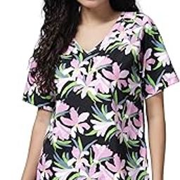 Maternity Feeding Top with Zip for Women | 100% Cotton Pre & Post Pregnancy Printed Top for Pregnant Woman | Nursing Top for Easy Breastfeeding for Mothers-43