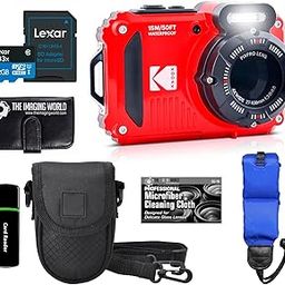 Kodak PIXPRO WPZ2 Rugged Waterproof Shockproof Dustproof WiFi Digital Camera 16MP 4X Optical Zoom 1080P Full HD Video Vlogging Camera 2.7" LCD (Red) + 32GB Card + Case + Floating Strap + Bundle-13
