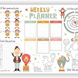 COI The Circus Collection Planner/Unique Full of Activity and to Do List Weekly Notepad for All Your Home Work Kids Planning Writing Notes-picture-17
