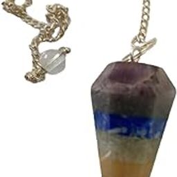 Upasana Gems 7 Chakra Dowser 7 Chakra Pendulum Crystal Dowser Crystal Pendulum Stone Dowser Stone Pendulum for Healing Dowser Crystal Healing Pendulum, (Multi Color)-image-78