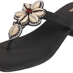 Women Synthetic Floral-Embellished Block Heel Sandal-1