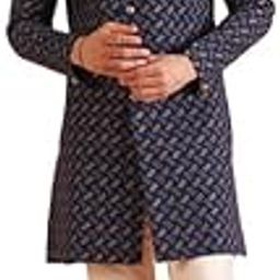 Cotton Blend Sherwani Trouser Set for Men | Mens Indo-Western Sherwani Set for Weddings and Functions Mens Ethnic Collections-KA-7058-T301-picture-33