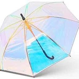 Prisma Collection Holographic/Transparent Fashion Rain Sunshade Umbrella for Girls/Women-picture-45
