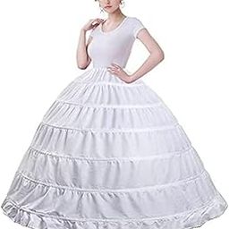 Women Crinoline Underskirt Petticoat (Can Can) For Lehenga Sarees Gowns Wedding Dress Skirts Etc.(Free Size) (Polyester)(6 Hoop) White-image-43