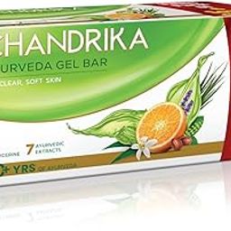 Chandrika Glycerine Ayurveda Gel Bar| Glycerine Bath Soap with Jojoba Oil for Moisturized Skin| For All Skin Types| 125g (Pack of 6)-40