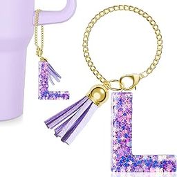 MOYOHIM Letter Charm for Stanley Cup, 1PCS Purple Tumbler Accessories Charms for Handle, Initial Charm for Girls Women-image-68