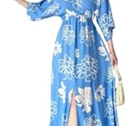 Women's Front Slit Midi Dress - V-Neck Dress for Night Out, Wedding, or Special Occasions-image-96