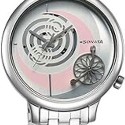 Unveil Quartz Analog Silver Dial Metal Strap Watch for Women-8190SM03-picture-10