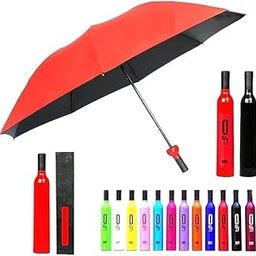 Wine Bottle Umbrella - Portable Mini Umbrella with Bottle-Shaped Case for Men, Women, Kids | Foldable Pocket Umbrella for UV Rays, Sun Protection, and Rain | Travel-Friendly Design (Multicolor)-picture-44