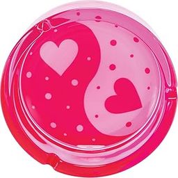 6" Pink Yin Yang Hearts Glass Ashtray, Perfect for Smoking Lounges, Patios, and Outdoor events - Durable and Easy to Clean-image-38