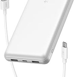 Belkin 20000 mAH Lightweight/Slimmest Power Bank w/ 1 USB-C Port and 2 USB-A Ports | Battery Charger for iPhone Series, Samsung Galaxy, Google Pixel & More | 2 Years Warranty & Upto 2L CEW | White-image-56
