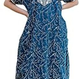 Women's Pure Cotton Block Print Regular Rajasthani Jaipuri Maxi Nighty-image-101