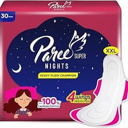 Paree Super Nights XXL 30 Soft Pads|Upto 100% All-Night Leakage Protection|Heavy Flow Champion|4 Wings Wider Back Coverage For No Stains|Sanitary Pads For Women with Disposable Wrapper-picture-21